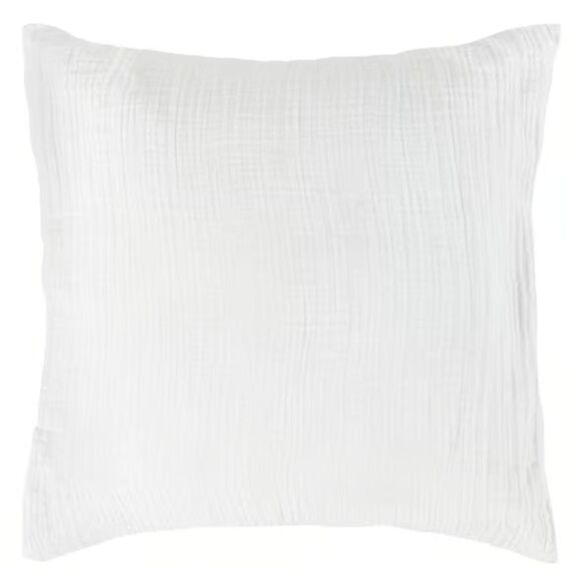 Villa by Classic Home Cardiff White 24"x24"Gauze Cotton Linen Blend 24x24" NEW - Picture 1 of 9